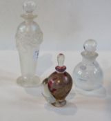 20th century iridescent glass scent bottle, marked "Sanciers Wallace, 1983 to base, another