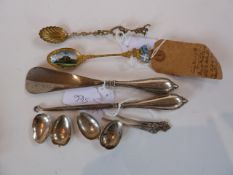 A steel button hook with a silver handle with matching shoe horn, silver gilt and enamel Corfu