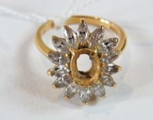18ct gold and diamond cluster ring (stone missing)