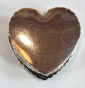 Heart-shaped silver pillbox, maker's mark C&N