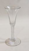 George III stemmed glass with spiral twists (some chips to base), 18cm high