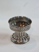 George V silver chalice, of squat form, the shallow bowl with engraved inscription and scale