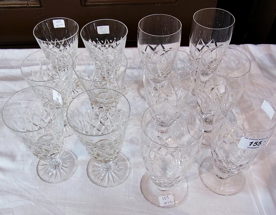 A quantity of cut glass glasses (12)