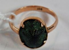 9ct gold scarab beetle ring