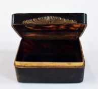 Georgian tortoiseshell trinket box, rectangular with gilt metal mounts, 8cm wide