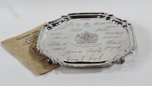 The Sovereign's Salver, silver jubilee of Elizabeth II 1977, with wavy moulded border, the salver