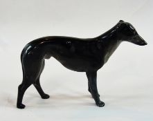 Royal Crown Derby model of a standing greyhound, black-grey glazed, height 10cm (af)