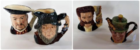 Four various  character jugs, Beswick, "Sam Weller", Royal Doulton "Johan Strauss II", Royal Doulton