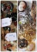 Quantity various marcasite and other costume brooches and jewellery