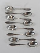 A set of eight George V silver coffee spoons, Birmingham 1922, 4ozs approximately