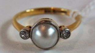 Diamond and pearl ring