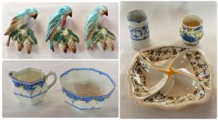 Royal Doulton sugar bowl and cream jug "Arvon", a Masons small dish "Regency", a Furnivals pen