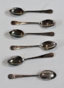 Set of six George VI silver coffee spoons, Old English pattern, Sheffield 1943 in a fitted case