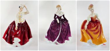 Three Royal Doulton figures, "Gayle", "Belle" and "Autumn Attraction" (3)