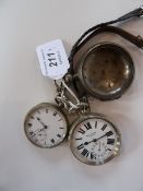 George III silver watch pair-case, London 1810, and two gentlemen's silver-plated open-faced