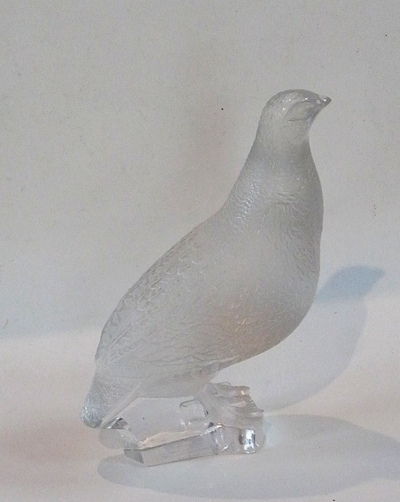 Lalique grouse, etched to base, 17cm high
