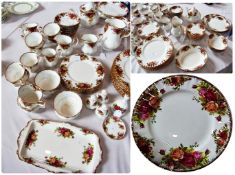 Royal Albert "Old Country Roses" part dinner/tea service including:- teapot, teacups and suacers,