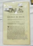 Eleven George III, William IV and Victorian Acts of Parliament, mostly relating to the military,