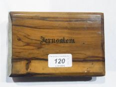 Jerusalem olive wood album containing pressed flowers from the Holy Land