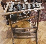 Eastern percussion instrument of graduated gongs on bamboo stand