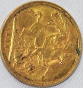 Victorian gold sovereign 1892