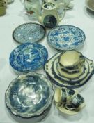 Quantity of blue and white to include:- Royal Doulton "Norfolk" part dinner service and teacup,