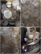 Large quantity of decorative ceramics and glassware, (4 boxes)