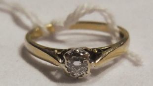 9ct gold diamond solitaire ring