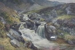 Watercolour 
Charles James Adams
A stream from Cadair Idris, North Wales, signed, 36 x 54cm
