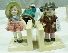 Pair Goebel boy and girl ceramic bookends