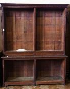 Nineteenth century carved oak library bookcase, with egg and dart carved frieze, and ten