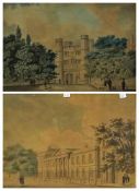 Watercolour 
19th century English School
A pair of studies of Cambridge University Colleges, Emanuel