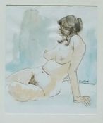 Watercolour 
Sidney Horne Shepherd 
Study of a reclining nude female figure, signed, 30 x 36cm