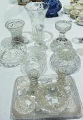 Cut glass dressing table items, various cut vases and other items (14)