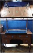 Twentieth century oak mirror back dressing table with two frieze drawers and two short drawers