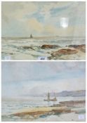 Watercolours
Garman Morris 
"Saltcoats" and the "Sounds of Larne", coastal scenes, signed, 27 x 36cm