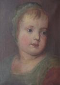 Oil on canvas
Follower of Sir Anthony Van Dyck 
Head and shoulders study of a princess, 31 x 24cm
