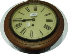 Late nineteenth century Fusee wall clock with enamelled dial, mahogany case, 10 inch dial, No. 1824