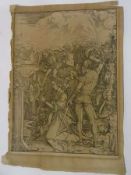 Woodcut print
After Albrecht Durer
Martyrdom of Saint Catherine, 39 x 29cm, unmounted and unframed