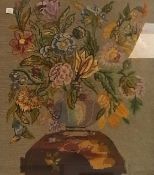 Various framed tapestries
Including a floral scene, the Laughing Cavalier, two others and a small