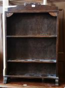 A 20th century oak open bookcase of three shelves, together with a white painted open bookcase (2)