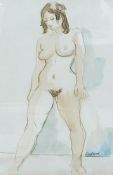Watercolour 
Sidney Horne Shepherd
Study of a standing female nude figure, signed, 36 x 26cm