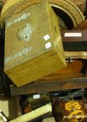 Various wooden items, including:- boards, barometer, two book slides, wooden bowls, candlesticks,