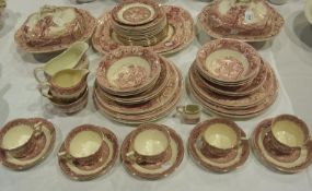 A part Wood & Son, Woodland pattern, dinner service to include six dinner plates, six dessert