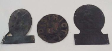 Norwich Union pressed copper fire mark and two others (af), (3)