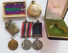 WWII war medal, general service medal with Palestine 1945-48 bar, named to "2108B.CONST.M.J.DURHAM.