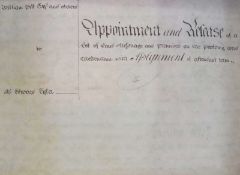 Collection of six Victorian deeds dated 1839 (4), 1840 (1) and 1872 (1), relating to Cheltenham