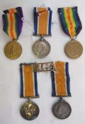 Two WWI war and victory medal pairs, "J.41339.L.H.Sutton.R.N", "5105.P.PTE.L.Sills MIDDxR.", WWI war