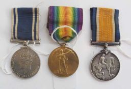 WWI victory medal and war medal named to "M-400710PTE.F.Pitman.A.S.C", George VI police long service