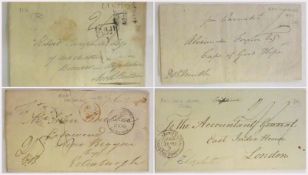 Postal History: LIVERPOOL SHIP LETTER 1832 USA to Edinburgh Addl Â½d Lisbon to Glasgow 1816, East